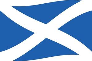 schottische Seidennationalflagge auf weißem Hintergrund. schottland wehende flagge. flacher Stil. vektor