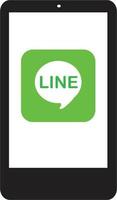 Linie Messager-App-Chat-Symbol auf weißem Hintergrund. Mobile Chat-App. flacher Stil. vektor