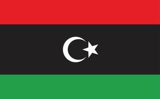 Flagge von Libyen auf weißem Hintergrund. Libyen-Flaggenzeichen. flacher Stil. vektor