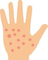 Ekzem Hand Hautsymbol auf weißem Hintergrund. Symbol für allergische Reaktionen. Reizung auf Handzeichen. flacher Stil. vektor
