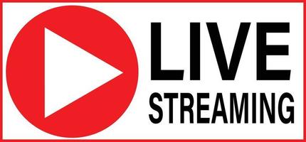 Live-Streaming-Symbol auf weißem Hintergrund. Live-Streaming-Logo. Live-Streaming, Video, Nachrichtensymbol. flacher Stil. vektor