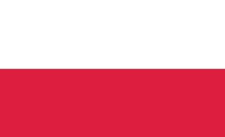 Flagge von Polen. nationale polnische Flagge. Flaggenzeichen der Republik Polen. flacher Stil. vektor