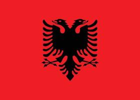 Flagge von Albanien. albanisches Landeszeichen. flacher Stil. vektor