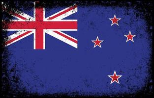 alte schmutzige grunge vintage neuseeländische nationalflaggenillustration vektor