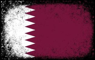 gammal smutsig grunge årgång qatar nationell flagga illustration vektor