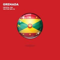 grenada flagga 3d knappar vektor