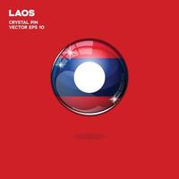 Laos-Flagge 3D-Schaltflächen vektor