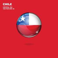 Chile-Flagge 3D-Schaltflächen vektor