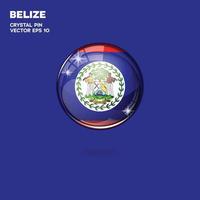 Belize-Flagge 3D-Schaltflächen vektor