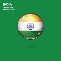 Indien-Flagge 3D-Schaltflächen vektor