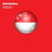 Indonesien Flagge 3D-Schaltflächen vektor
