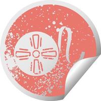 Distressed Circular Peeling Sticker Symbol Filmband vektor