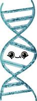 retro illustration stil tecknad DNA strand vektor