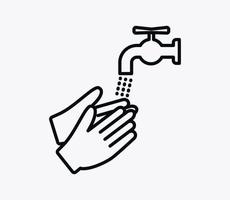 tvättning hand ikon vektor logotyp design mall