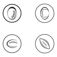 rugbyboll amerikansk fotboll ikon vektor logotyp mall