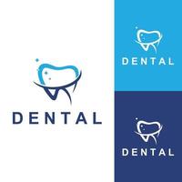 dental logotyp, logotyp för dental hälsa, och logotyp för dental vård. använder sig av en mall illustration vektor design begrepp