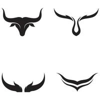 tjurhuvud horn logotyp. med hjälp av en vektor illustration mall designkoncept.