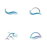 Welle Wasser Strand blaues Wasser Logo vektor