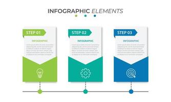 Vektor-Infografik-Designvorlage mit 3 Optionen oder Schritten vektor
