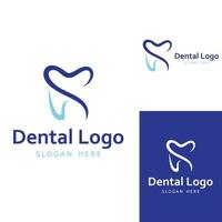 dental logotyp, logotyp för dental hälsa, och logotyp för dental vård. använder sig av en mall illustration vektor design begrepp