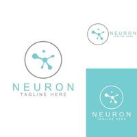 neuronenlogo oder nervenzellenlogo mit konzeptvektorillustrationsschablone. vektor