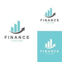 finanzgeschäftslogo oder finanzgrafik logo.logo für finanzgeschäftsergebnisdaten.mit symboldesign-vektorschablonenillustration. vektor