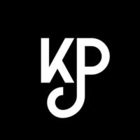 kp-Brief-Logo-Design auf schwarzem Hintergrund. kp kreatives Initialen-Buchstaben-Logo-Konzept. kp Briefgestaltung. kp weißes Buchstabendesign auf schwarzem Hintergrund. kp, kp-Logo vektor