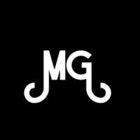 mg bokstavslogotypdesign. inledande bokstäver mg logotypikon. abstrakt bokstav mg minimal logotyp formgivningsmall. mg brev design vektor med svarta färger. mg logotyp