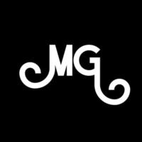 mg bokstavslogotypdesign. inledande bokstäver mg logotypikon. abstrakt bokstav mg minimal logotyp formgivningsmall. mg brev design vektor med svarta färger. mg logotyp