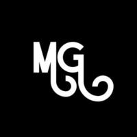 mg bokstavslogotypdesign. inledande bokstäver mg logotypikon. abstrakt bokstav mg minimal logotyp formgivningsmall. mg brev design vektor med svarta färger. mg logotyp