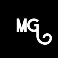 mg bokstavslogotypdesign. inledande bokstäver mg logotypikon. abstrakt bokstav mg minimal logotyp formgivningsmall. mg brev design vektor med svarta färger. mg logotyp