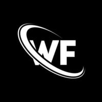 wf-Logo. wf-Design. weißer wf-buchstabe. wf-Brief-Logo-Design. Anfangsbuchstabe wf verknüpfter Kreis Monogramm-Logo in Großbuchstaben. vektor