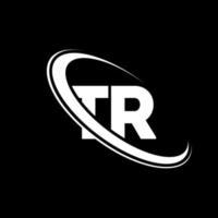 tr logotyp. t r design. vit tr brev. tr brev logotyp design. första brev tr länkad cirkel versal monogram logotyp. vektor