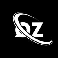 qz-Logo. qz-Design. weißer qz-buchstabe. qz-Brief-Logo-Design. Anfangsbuchstabe qz verknüpfter Kreis Monogramm-Logo in Großbuchstaben. vektor