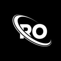 ro logotyp. r o design. vit ro brev. ro brev logotyp design. första brev ro länkad cirkel versal monogram logotyp. vektor