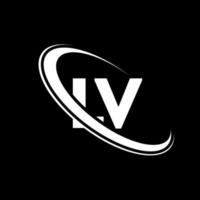 lv-Logo. lv-Design. weißer lv-buchstabe. lv-Buchstaben-Logo-Design. Anfangsbuchstabe lv verknüpfter Kreis Monogramm-Logo in Großbuchstaben. vektor