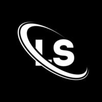 ls logotyp. l s design. vit ls brev. ls brev logotyp design. första brev ls länkad cirkel versal monogram logotyp. vektor