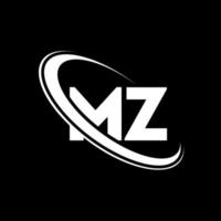 mz-Logo. mz-Design. weißer mz-buchstabe. mz-Brief-Logo-Design. Anfangsbuchstabe mz verknüpfter Kreis Monogramm-Logo in Großbuchstaben. vektor