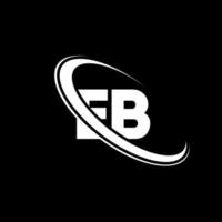 eb-Logo. eb-Design. weißer eb-buchstabe. eb-Buchstaben-Logo-Design. Anfangsbuchstabe eb verknüpfter Kreis Monogramm-Logo in Großbuchstaben. vektor