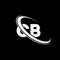 cb logotyp. c b design. vit cb brev. cb brev logotyp design. första brev cb länkad cirkel versal monogram logotyp. vektor