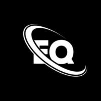 eq-Logo. EQ-Design. weißer eq-buchstabe. eq-Buchstaben-Logo-Design. Anfangsbuchstabe eq verknüpfter Kreis Monogramm-Logo in Großbuchstaben. vektor