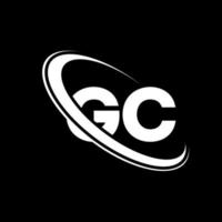 gc logotyp. g c design. vit gc brev. gc brev logotyp design. första brev gc länkad cirkel versal monogram logotyp. vektor