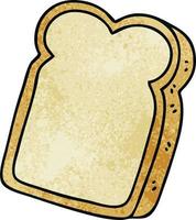 schrullige handgezeichnete Cartoon-Scheibe Brot vektor