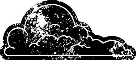 Grunge-Icon-Zeichnung von weißen großen Wolken vektor