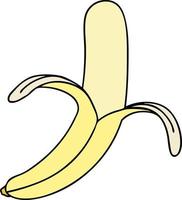 schrullige handgezeichnete Cartoon-Banane vektor