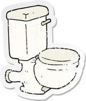 retro bedrövad klistermärke av en tecknad serie toalett vektor