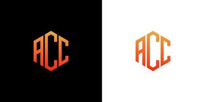 acc Brief Logo Design Polygon Monogramm Symbol Vektorvorlage vektor