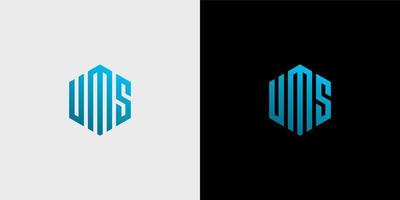 ums Brief Logo Design Polygon Monogramm Symbol Vektorvorlage vektor