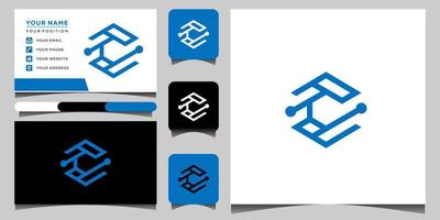 anfängliches c-Buchstaben-Logo-Design-Polygon-Monogramm-Symbol-Vektorvorlage. logo c und visitenkartenvorlage premium-vektor