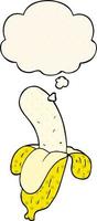 Cartoon-Banane und Gedankenblase im Comic-Stil vektor